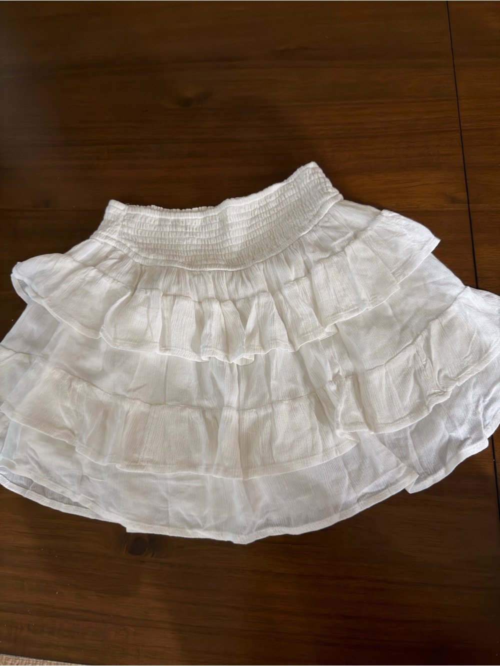 Hollister White Tiered Ruffle Skater Skirt